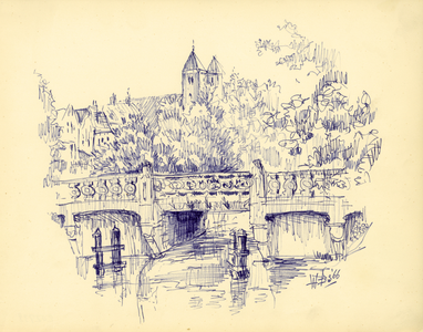 202738 Gezicht op de Willemsbrug over de Stadsbuitengracht te Utrecht.